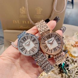 Wristwatches Women Full Steel Bracelet Watches Sparkly Crystals Dress Wrist Watch Waterproof Quartz Analogue Brand Shell Square ClockWristwatc