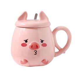 cute tea mugs UK - Mugs Cute Pig Shaped Ceramic Cup Japanese Cartoon Office Tea Coffee Mug Creative Gift For Girls Milk SetMugs
