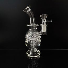 Dab Rig Fab Egg Recycler Water Bong Percolater Bongs Smoking Pipe with 14mm Male Clear glass Tobacco bowl 6.2 inch Cute Transparent Thick Pyrex Shisha Hookah Set