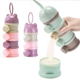 baby powder box Canada - Cups & Saucers 3 4Layer Bear Style Portable Baby Food Storag Box Multiple Openings Cereal Cartoon Infant Milk Powder Toddle Snack Container