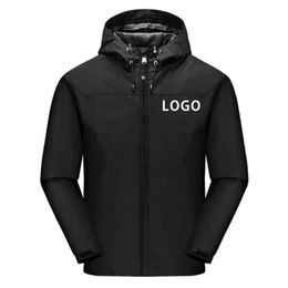 Men's Jackets Custom Men Jacket Waterproof Quick Dry Camping Clothes Outdoor Sports Zipper Hoodies Coats Male Windbreaker 5Xl Y2302