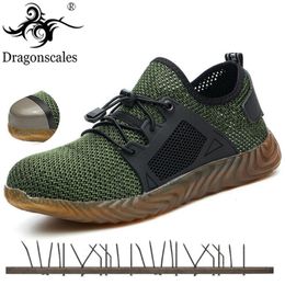 Mesh Safety Shoes Men Light Sneaker Indestructible Steel Toe Soft Antipiercing Work Boots Plus size 3648 Y200915