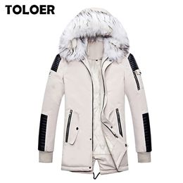 Winter Men Parkas Men's Fashion Casual Thick Warm Parka Long Style Jacket Male Comfortable Fur Collar Hooded Parka Coat 3XL 201210