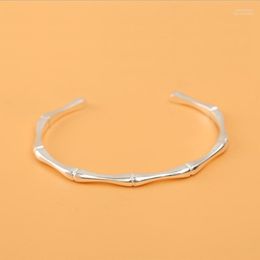 Romantic Bracelet & Bangles For Women 925 Silver Bamboo Joint Opening Cuff Fashion Jewellery Bangle Inte22
