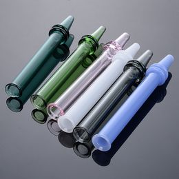 2022 New Mini Nectar Collector Pyrex Glass Oil Burner Pipes Coloured Pen Style Nector Collectors Straight Tube Smoking Accessories Dab Straw