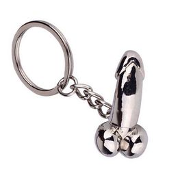 Male Genitalia Key Chain Lovers Metal Sexy Penis Keyring Individual Keychains for Couples Woman Gifts Man Car Key Ring AA220318