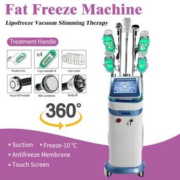 5 Handles 360 Cryo Fat Freeze Slimming Machine Rf Laser Cavitation Lose Weight Beauty Equipment Double Chin Handle Cooling Cryotherapy Device