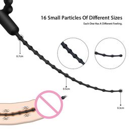 Urethral Vibrator Sound Catheter Male Masturbation Silicone Dilator Penis Plug sexy Toys Adult Products