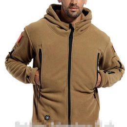 Men's Jackets Men's Hoodie Military Green Jacket 2022 Fleece Coat Outdoor Sports Hiking Cold Proof Submachine JacketMen's