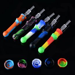 Colorful Silicon Hookahs Smoking Accessories Water Glass Bongs Dab Rigs Domeless With Quartz Nails Oil Box Oil Rig SP238