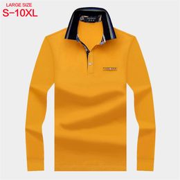 Men's Polo Shirt Long Sleeve Lapel Paul Shirt Pocket Cotton T-shirt Loose Large Business Casual Men's Wear 220408