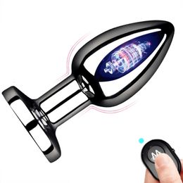 butt plugs for men UK - Sex Toy Massager Wireless Remote Control Metal Anal Vibrators Butt Plug Male Prostate Massager Adult Toys for Men Woman Gay Erotic