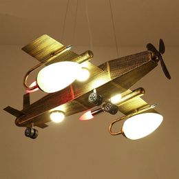 Pendant Lamps Nordic Plane Shape Iron Art Lights For Bedroom Children's Room Internet Cafes Lamp Industrial Baby Light Loft Decor LedPendant