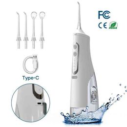 Oral Irrigator USB Rechargeable Dental Flosser Portable Water Jet 310ML Teeth Cleaner IPX7 Waterproof 220511