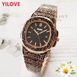 Fashion Men Stainless Steel Watch 40mm Quartz Imported Movement Clock Top Brand Wholesale Male Gifts Waterproof Luxury Gifts Business Calendar Wristwatch