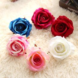 Decorative Flowers & Wreaths 10pcs/lot 10CM Big Artificial Silk Cloth Rose Flower Head For Wedding Party Christmas Wall DIY Decoration Acces