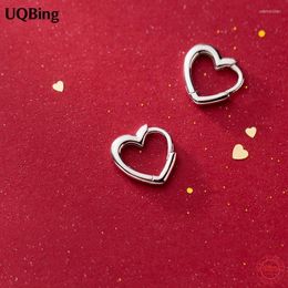 Clip-on & Screw Back Genuine 925 Sterling Silver Glossy Hearts Clip Earring For Women Gift Jewellery BijouxClip-on Odet22