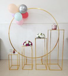 Party Decoration 5pcs Wedding Arch Flower Plinth Pillar Cake Stand Balloons Craft Billboard Display Rack For Birthday BackdropsParty