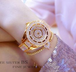 Wristwatches BS -sale Watch Waterproof Imported Movement High-end Custom Full Diamond Female FA0917L