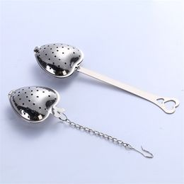 Heart Shaped Stainless Steel Tea Philtre with Handle Loose Tea Infusers for Teas Flavouring Herbal Spices Seasonings