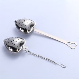 Heart Shaped Stainless Steel Tea Filter with Handle Loose Tea Infusers for Teas Flavoring Herbal Spices Seasonings