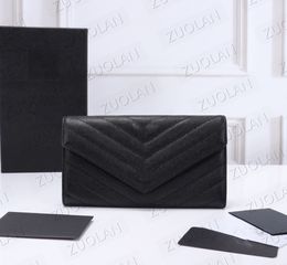 437469 Nuovi portafogli da donna Portafoglio lungo di marca per donna Pochette moda con scatola Designer Billetera 19-11-2.5