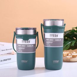 TYESO Thermal Mug Thermos Water Bottle Vacuum Cup Tumbler Drinkware Thermo Bottles for Coffee Tea Cups Termos Tumblers Flasks 220617