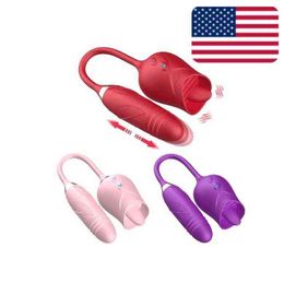 NXY Vibrators Xiaer Oem Odm Sexy Toys for Women Adult Sex Rose Shaped 10 Inten Red Tongue Licking Dildo 0411