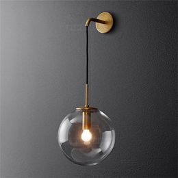 Wall Lamp Nordic Modern Vintage Lamps LED Glass Ball Mirror Beside Bedroom Light Living Room Decoration Lights For Home Fixtures