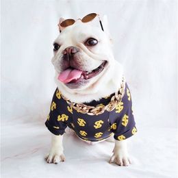 Pet Clothes Dog Summer Clothes Dollar T-Shirt Coat French Bulldog Vest Small Dogs Cats Clothing DropShipping Pet Products 201028