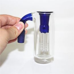 Hookahs Clear Blue 14mm Glass Ash Catcher Thick Glass Ashcatcher Percolator Bongs Rigs Smoking Accessories 3.35inchs