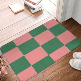 Carpets Checkerboar Plaid Green Pink Doormat Bedroom Welcome Polyeste Living Room Home Carpet Anti-slip Floor Rug Door Mat Bath