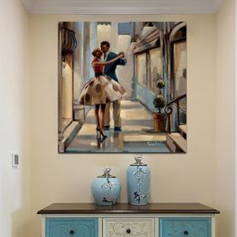 Classic American Couple Dancing Canvas Painting Vintage Wall Art Posters And Prints Wall Picture for Living Room Cafe Bar Decor