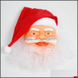 Party Masks Festive Supplies Home Garden Santa Claus Mask Christmas Masquerade Funny Cosplay Costume Soft F Ddu