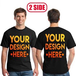 Digital printing Your OWN Design for two side Picture Custom Tshirt Men and women DIY Cotton T shirt Casual T shirt 4XL 5XL 220616