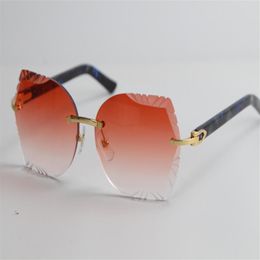 wooden resin Canada - Selling 8200762 Rimless marble Plank Sunglasses High quality New vintage glasses outdoors driving glasses design C Decoration Fash225A