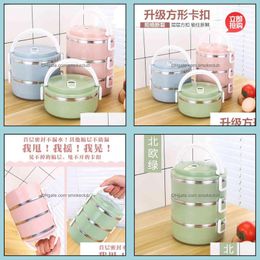 Stainls Steel Insated Cartoon Student Double-Layer Sealed Frh-Kee Lunch Box Gift Drop Delivery 2021 Bento Boxes Kitchen Storage Organizati
