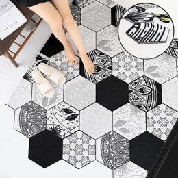 Carpets Nordic Geometry Carpet Welcome Home Door Mat PVC Silk Loop Floor Entrance Kitchen Bath Non-Slip Doormat