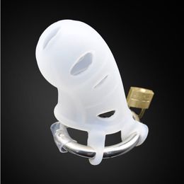 2022 Male New Extreme Silicone Soft Belt Chastity Device With Stainless Steel adjustable Ring Padlock sexy Toys BDSM A310