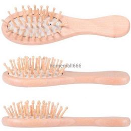 Bamboo Bristles Detangling Wooden Hair Brush Wet or Dry Oval Hairbrush 16*4.5*3cm for Women Men AA