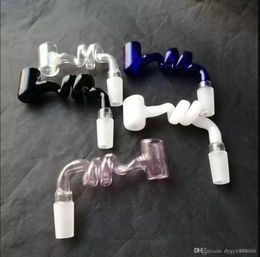 Colour spiral cigarette stare adapter Wholesale Glass bongs Oil Burner Glass Pipes Rigs Smoking