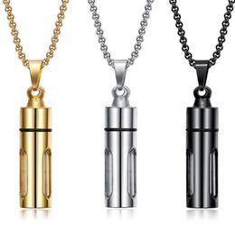 Stainless Steel Glass Cylinder Pendant Openable Glass Vial Memorial Necklace Cremation Pet Urn Jewellery Gift for Women men