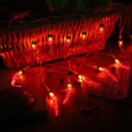 Strings Chili String Light Fashion Battery Powered Red Pepper Fairy Lighting Night Lamps For Deck Fence Patio BalconyLED LED