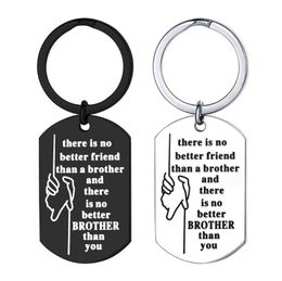 Stainless Steel Motivational letter Keychain There is no better friend than a brother friendship key chain