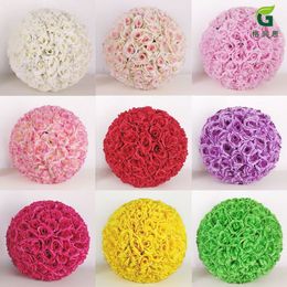 20cm 25cm 30cm 35cm 40cm Artificial SSilk Flower Rose Kissing Ball DIY Hanging Flower Ball Home Party Decoration