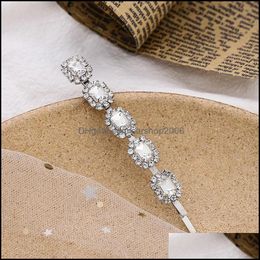 Hair Clips Barrettes Jewellery Clear Crystal Rhinestone Barrette For Women Drop Delivery 2021 N84Ep