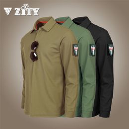 Tactical Polo Shirts Men Outdoor Sports Lapel Long Sleeve Tops Male Spring Autumn Casual Military Training Shirts For Men 220418