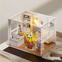 Diy Miniature Dollhouses Kit Roombox Little Houses Model Wooden Toys For Children Christmas Gifts Mini Doll House Furniture Casa