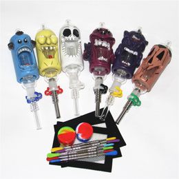 Mini Nectar Bong Hookahs Kit 14mm Dab Straw Oil Rigs Glass Water Pipe bong ash catcher