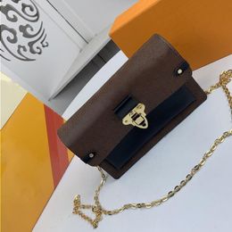 Fashion Two-tone Handbags HIGH Designers Shoulder Woman Classic Leather QUALITY With Bag Crossbody Chain Purse Box Hitli